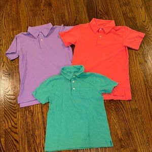 Boys polo bundle of 3 size 8 coral, teal, lavender Kelly’s kids and crewcuts EUC